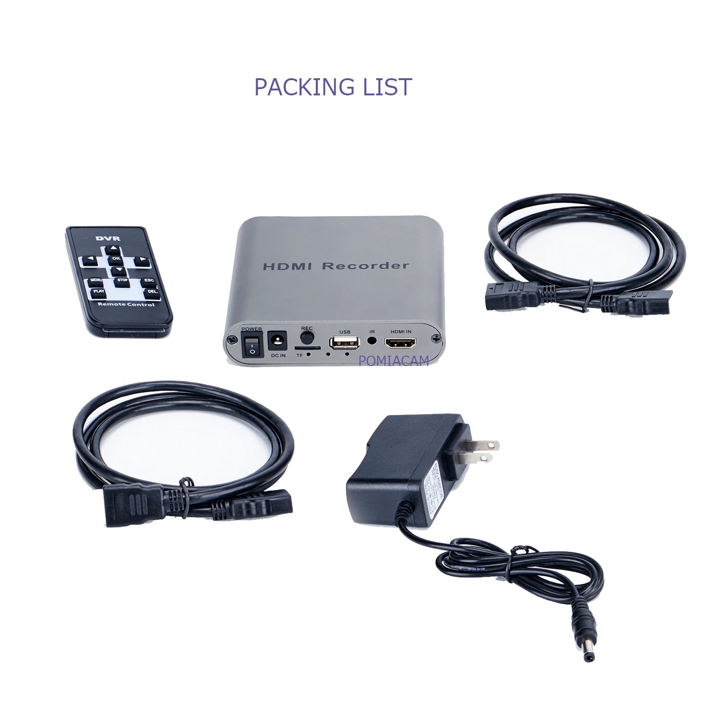 Video Recorder 1080P 1Ch HDMI-In DVR for Live Game Records, Match Record, Support USD Hard Disk DHMI Video Recording DVR