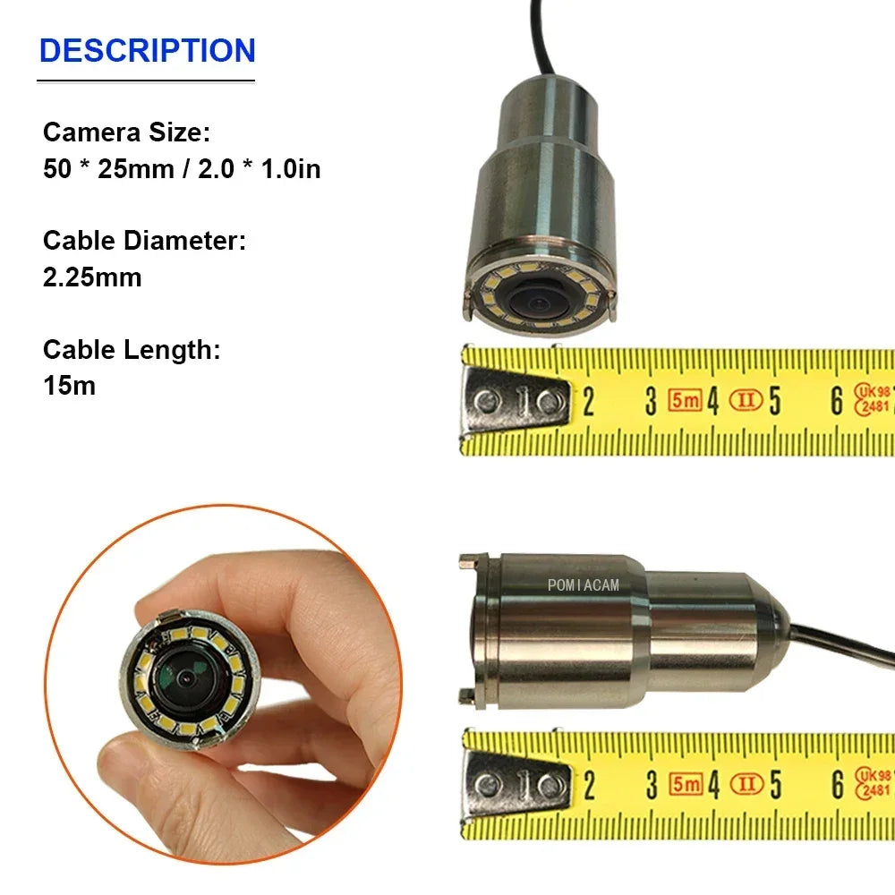 15m Cable Underwater Fishing Camera 12 LED Night Vision Waterproof 1200TVL Fish Shape Boat Ice Camera deep water hunting