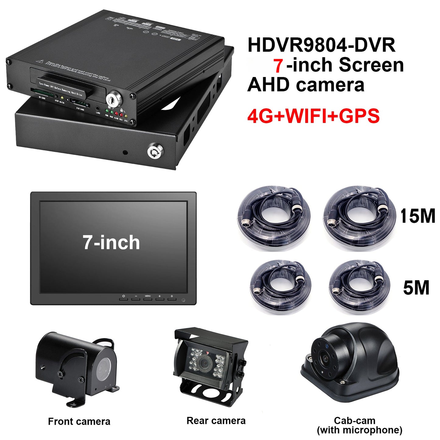 HDVR9804 Set 4G WIFI GPS Security Mini Mobile DVR with AHD Camera 4CH HDD Video Record System AHD HDVR Car Bus Truck Vehicle