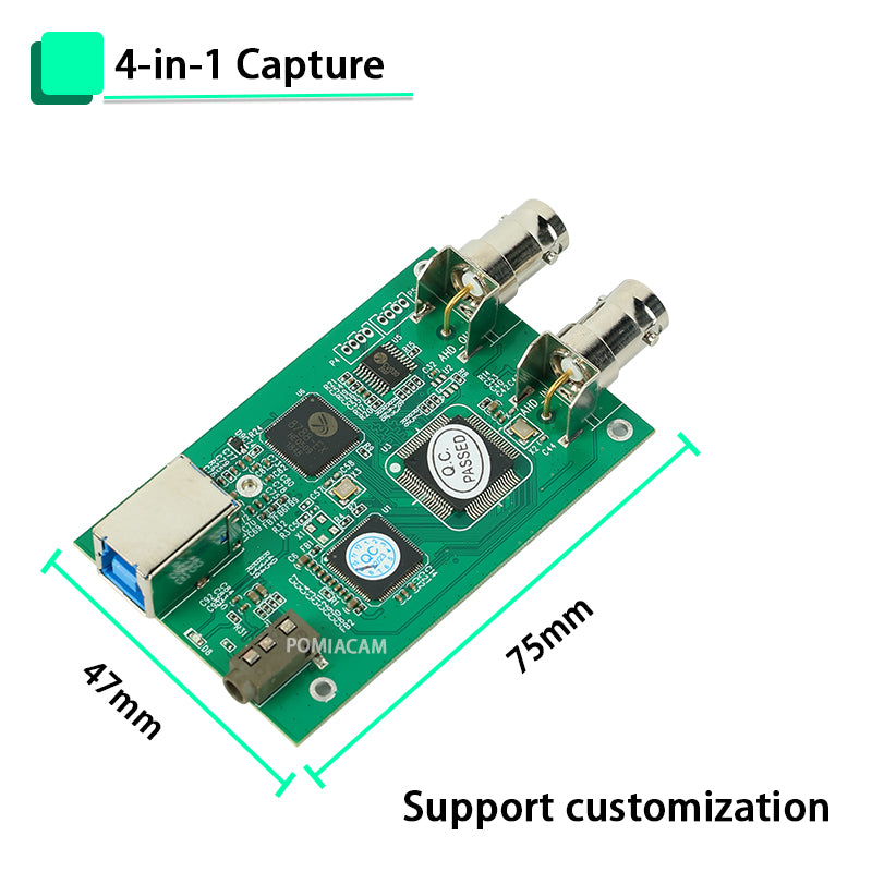 4 in 1 capture device Multi-Signal Video recording Capture Card – USB 2.0 High-Speed Device for AHD,CVBS,TVI,CVI HD Recording