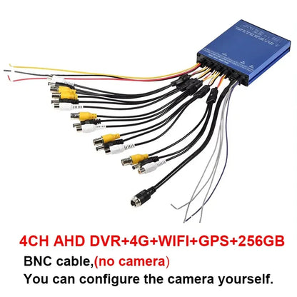 4-channel video monitoring with 4pcs AHD camera for car bus vehicle SDVR104 4CH AHD 1080P video recorder sd card DVR