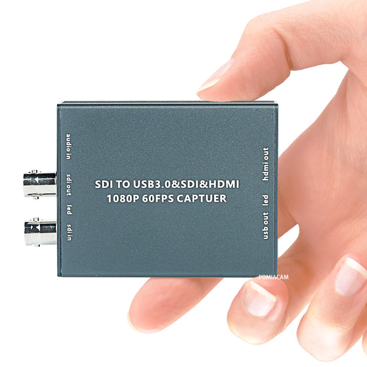 SDI al USB-Kaptkarto kun HD USB3.0 1080P Eligo SDI-Eniga Registrilo Live Streaming HDMI Audio Video HDMI kaj SDI Loopout