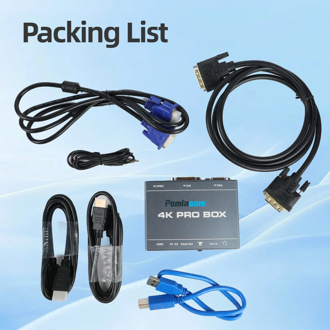 HD Video Capture Card with 4K PRO BOX HDMI Loop Out Support 1080P 60fps Output DVI HDMI VGA To USB3.0 Capture Card