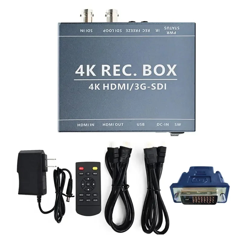 4K SDI HDMI Video Capture Box 3G-SDI DVI Signal Input 1080P HDMI Output One-Click Recording Factory Direct Support OEM/ODM