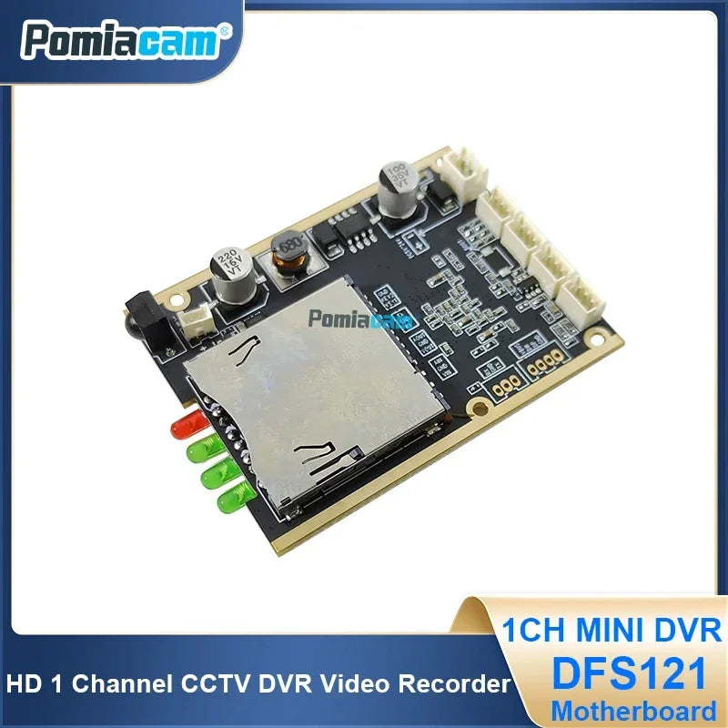 DFS121 1CH Mini Video Recording DVR Board Module CCTV Camera Recorder One Channel Board Infrared Remote Control Support SD Card