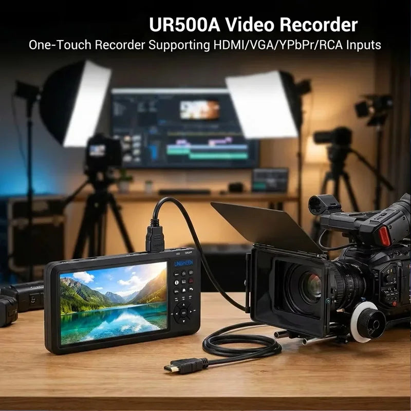 UR500A Video Record StandAlone Monitor Endoscop 2 Channel 4K PIP POP RCA HDMI VGA YPbPr Analog Screen Capture Box