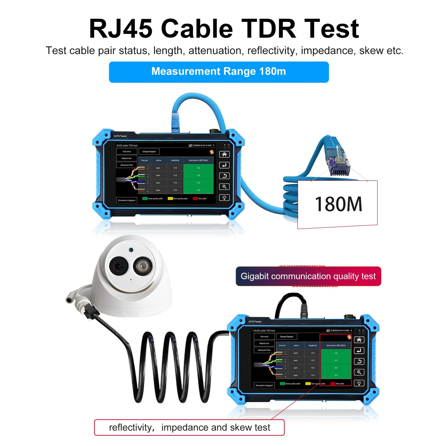 5.4 inch IPC-5200 Plus/IPC-5100 Plus Full 8MP IP CVI TVI AHD SDI Analog 6 IN 1 VGA  4K HD input IP Camera Tester