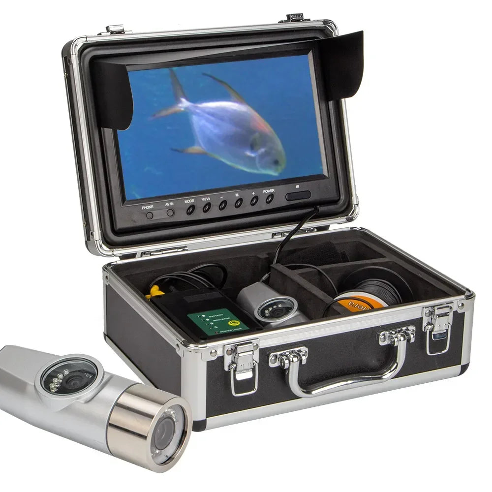 Dual Lens 9inch HD Underwater Fishing Camera with 2.25mm Cable  HD Display WF21  Waterproof Wireless Video Fish Finder System