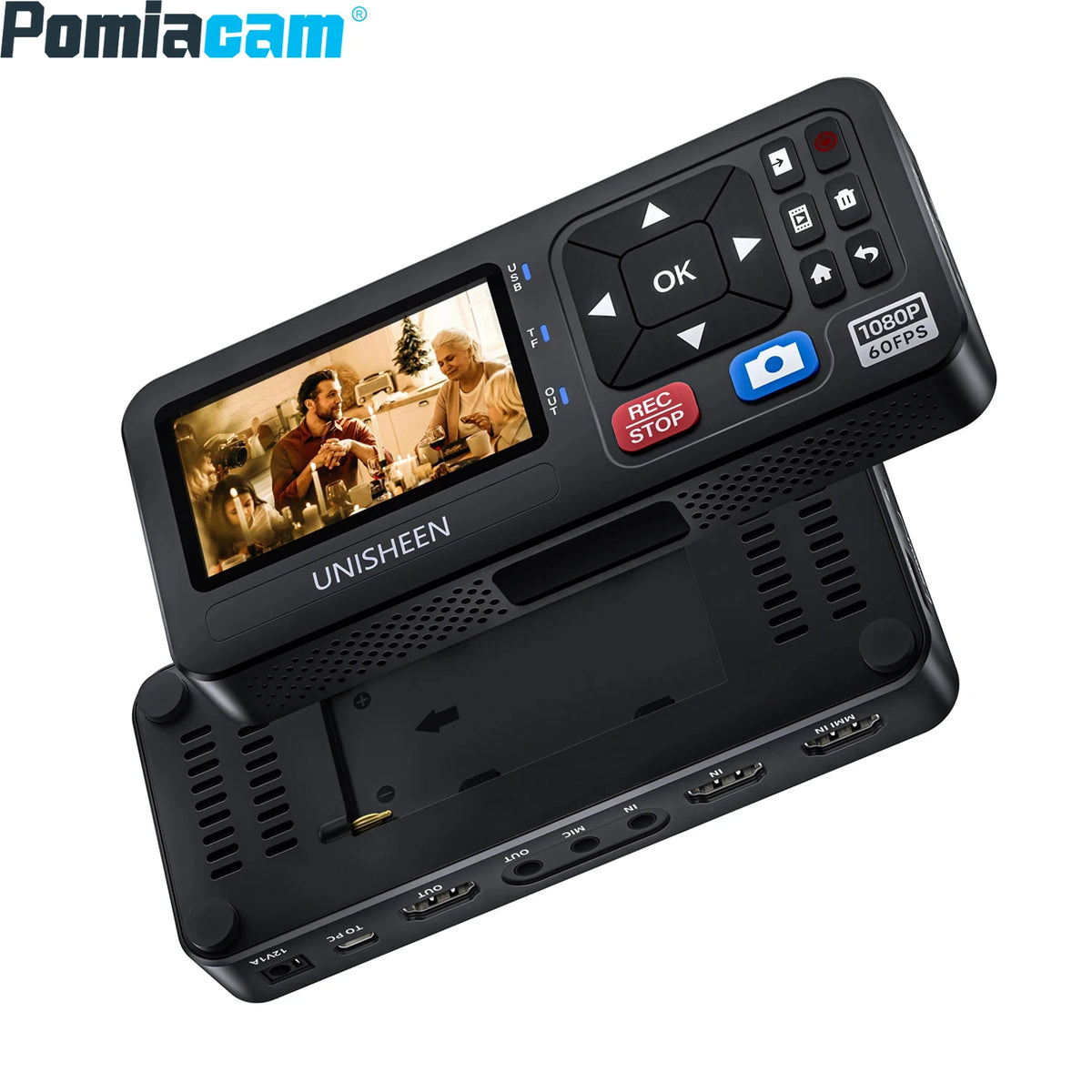 UR500A-M HD Video Capture Box 1080P Video To Digital Converter with 3" Screen 4K HDMI/CVBS/VGA/YPBPR Inputs Video Recorder