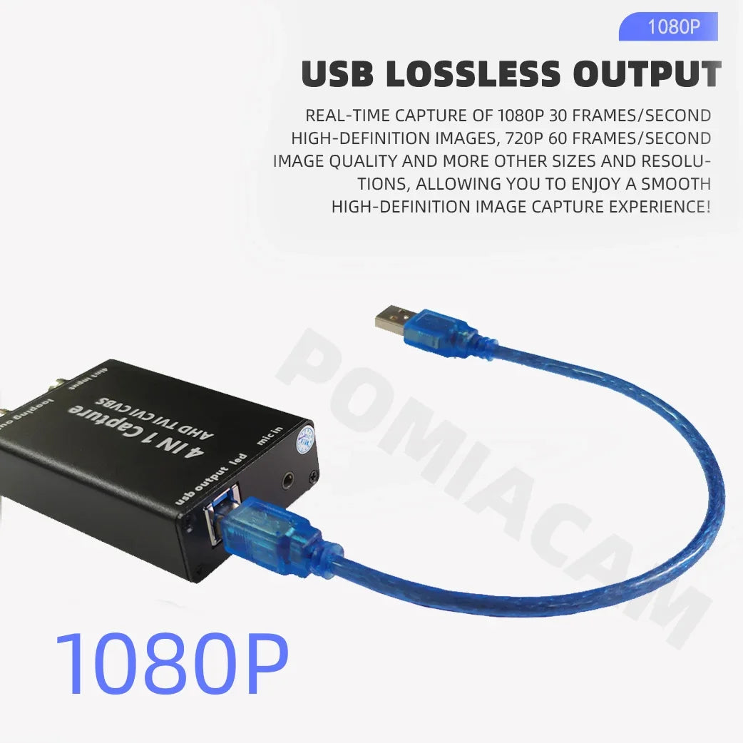 AFN-4in1 Video Capture card 4 in 1 AHD CVBS CVI TVI to USB 2.0 Video Converter 1080P 60FPS For OBS /PotPlayer supports lossless loop out