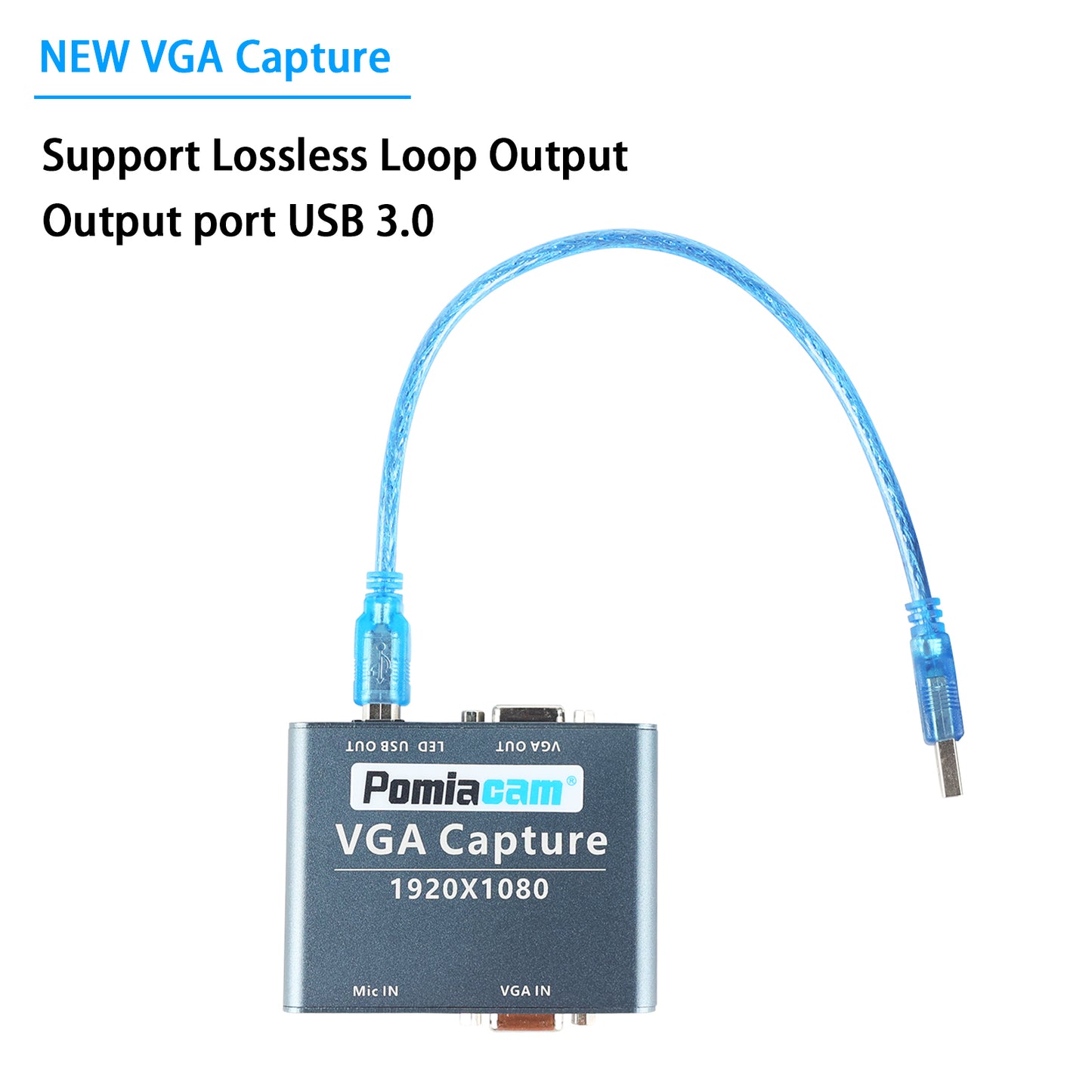 VGA To USB Capture 1080P Audio and Video Capture with Video Capture Card Support UVC/UAC Standard --VGA LOOP Output