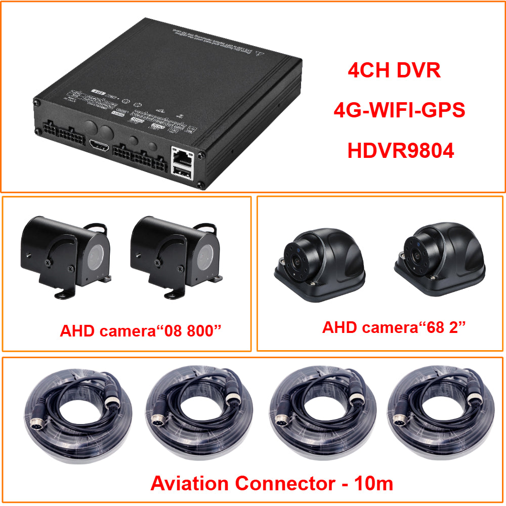 HDVR9804 Set 4G WIFI GPS Security Mini Mobile DVR with AHD Camera 4CH HDD Video Record System AHD HDVR Car Bus Truck Vehicle