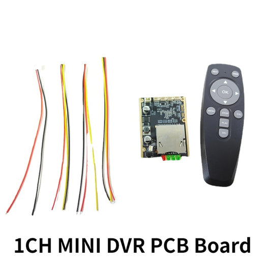1CH MINI DVR PCB Board kun D1 Rezolucio Teleregilo H264 Subteno ĝis 512G SD-karto CVBS NTSC PAL videoregistrado modulo