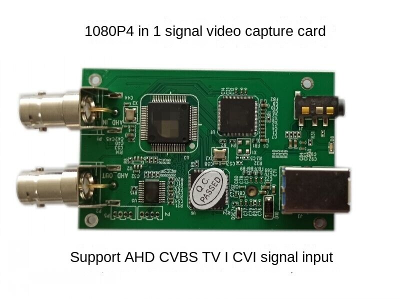 4-in-1 BNC to USB capture,  AHD TVI CVI CVBS to USB capture PCB board , AHD to USB , TVI to UCB , CVI to USB  .