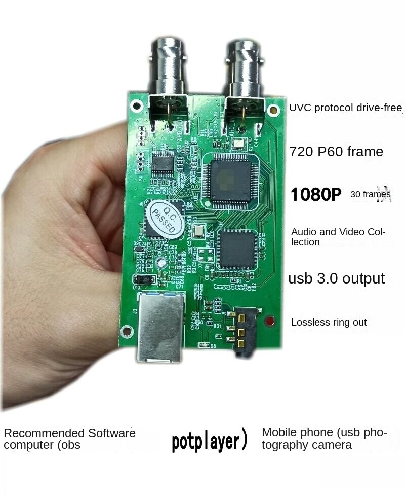 4-in-1 BNC to USB capture,  AHD TVI CVI CVBS to USB capture PCB board , AHD to USB , TVI to UCB , CVI to USB  .