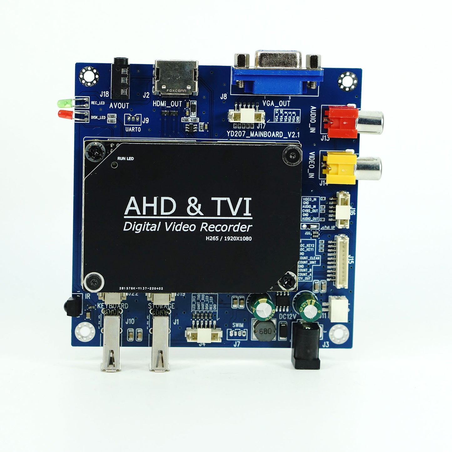 DCH122 mini Pipeline Inspection video Recording System Main Board supports analog CVBS/ AHD 1080P/720P video input